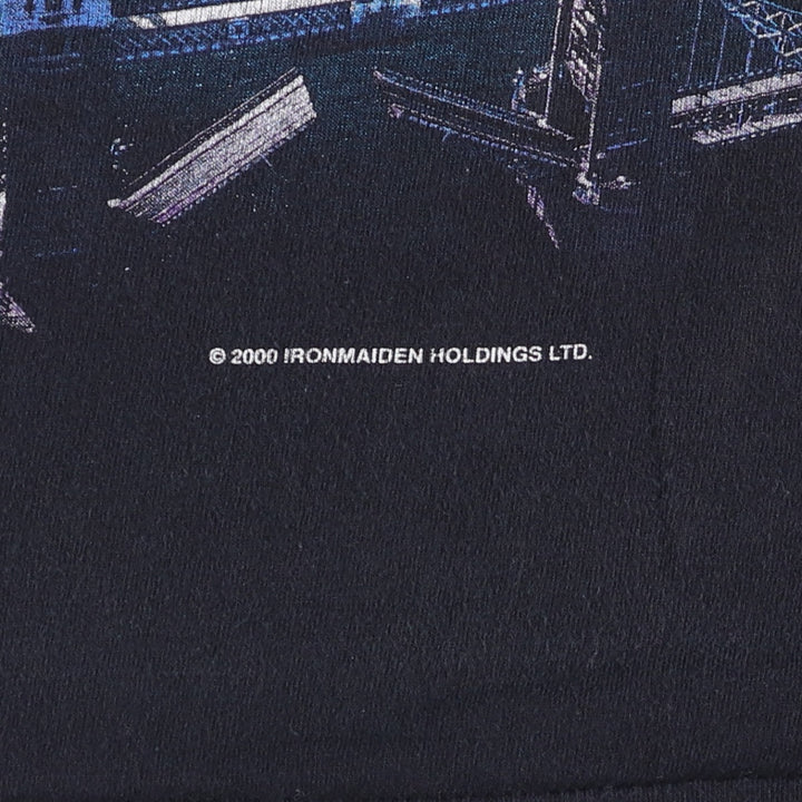 2000'S B!G IRON MAIDEN band T-shirt, men's size L cotton black type Vintage Second Hand