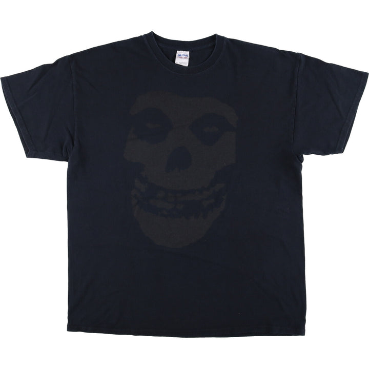 Gildan Misfits Skull Pattern Band T-shirt, Men's XL size cotton black type Vintage Second Hand