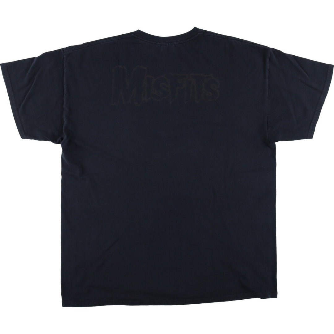 Gildan Misfits Skull Pattern Band T-shirt, Men's XL size cotton black type Vintage Second Hand