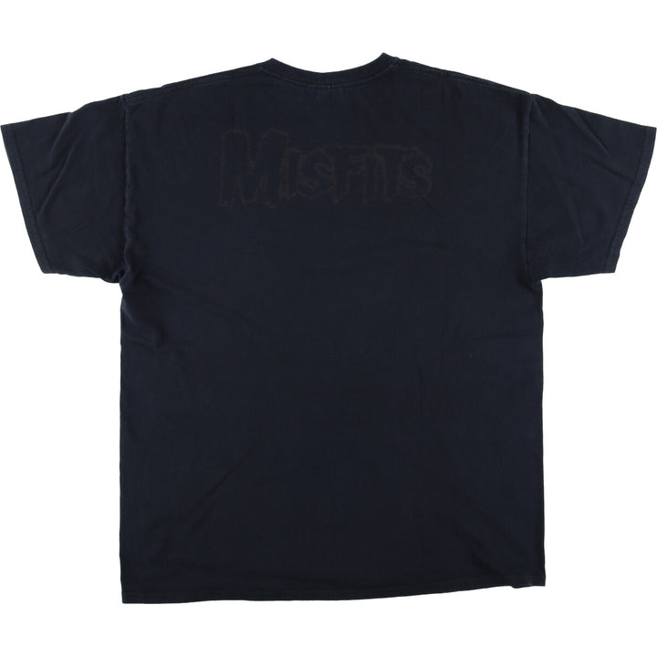 Gildan Misfits Skull Pattern Band T-shirt, Men's XL size cotton black type Vintage Second Hand