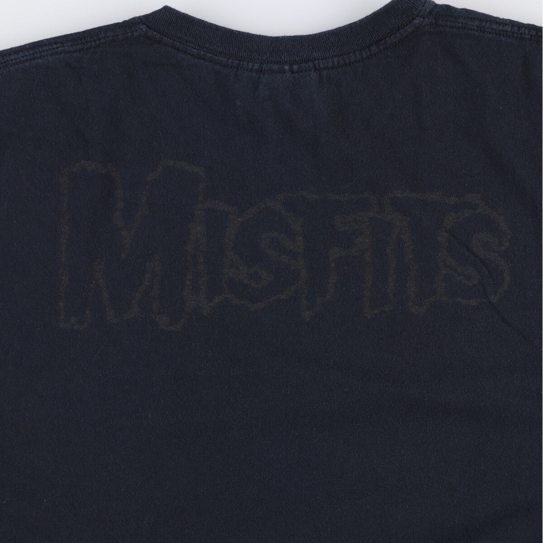 Gildan Misfits Skull Pattern Band T-shirt, Men's XL size cotton black type Vintage Second Hand