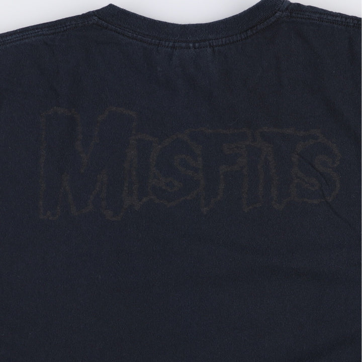 Gildan Misfits Skull Pattern Band T-shirt, Men's XL size cotton black type Vintage Second Hand