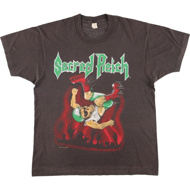 90'S Screen Stars SACRED REICH Band T-Shirt, Made in USA, Men's Size XL cotton Charcoal Vintage Second Hand
