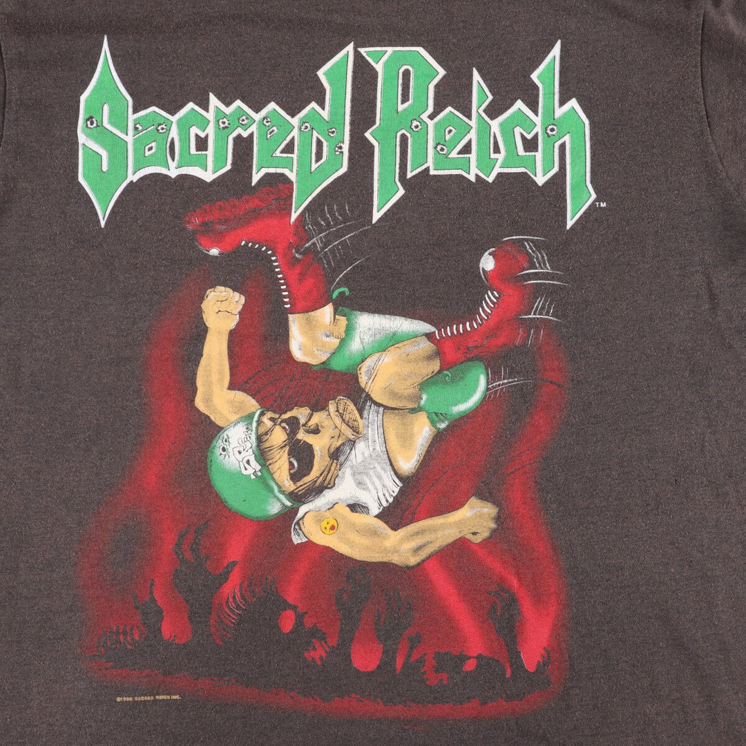 90'S Screen Stars SACRED REICH Band T-Shirt, Made in USA, Men's Size XL cotton Charcoal Vintage Second Hand