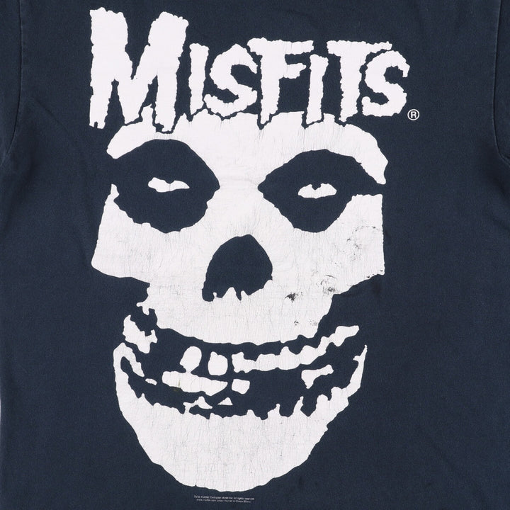 Gildan Misfits Skull Pattern Band T-shirt, Men's M size cotton black type Vintage Second Hand