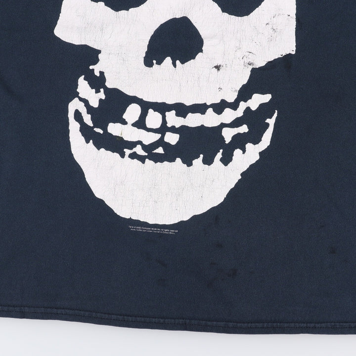 Gildan Misfits Skull Pattern Band T-shirt, Men's M size cotton black type Vintage Second Hand