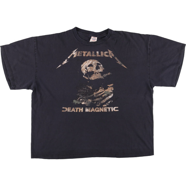 METALLICA Skull Pattern Band T-shirt, Band Tee, Men's XXL cotton black type Vintage Second Hand