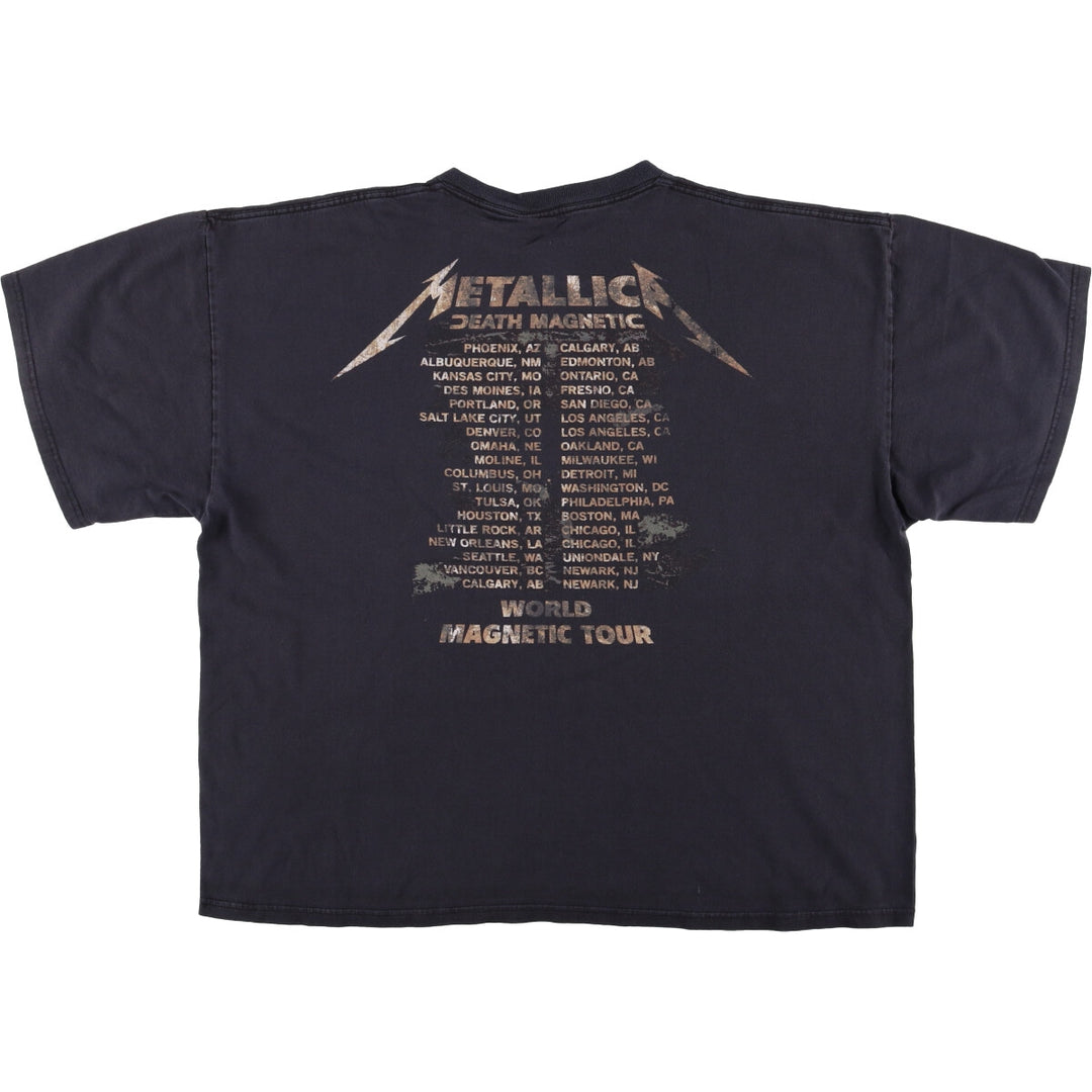 METALLICA Skull Pattern Band T-shirt, Band Tee, Men's XXL cotton black type Vintage Second Hand