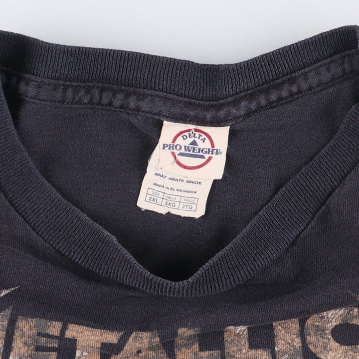 METALLICA Skull Pattern Band T-shirt, Band Tee, Men's XXL cotton black type Vintage Second Hand