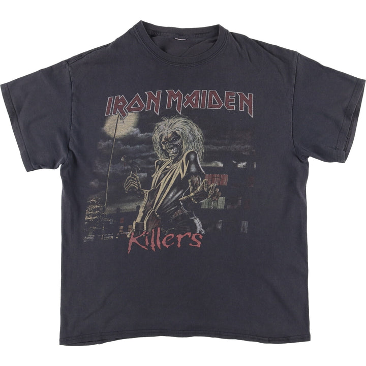 IRON MAIDEN Iron Maiden Band T-shirt Band T Men's L size unclear Charcoal Vintage Second Hand