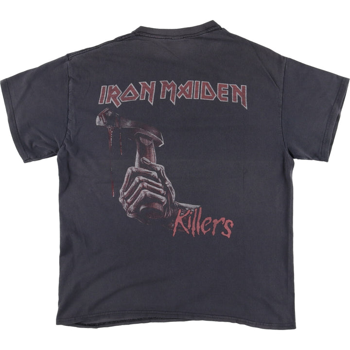 IRON MAIDEN Iron Maiden Band T-shirt Band T Men's L size unclear Charcoal Vintage Second Hand