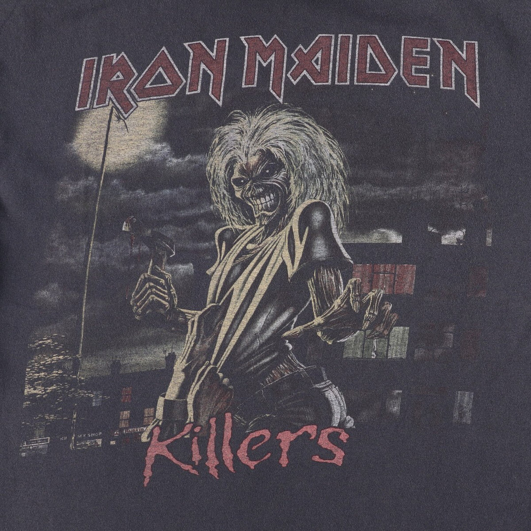 IRON MAIDEN Iron Maiden Band T-shirt Band T Men's L size unclear Charcoal Vintage Second Hand