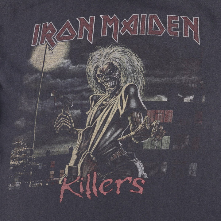 IRON MAIDEN Iron Maiden Band T-shirt Band T Men's L size unclear Charcoal Vintage Second Hand