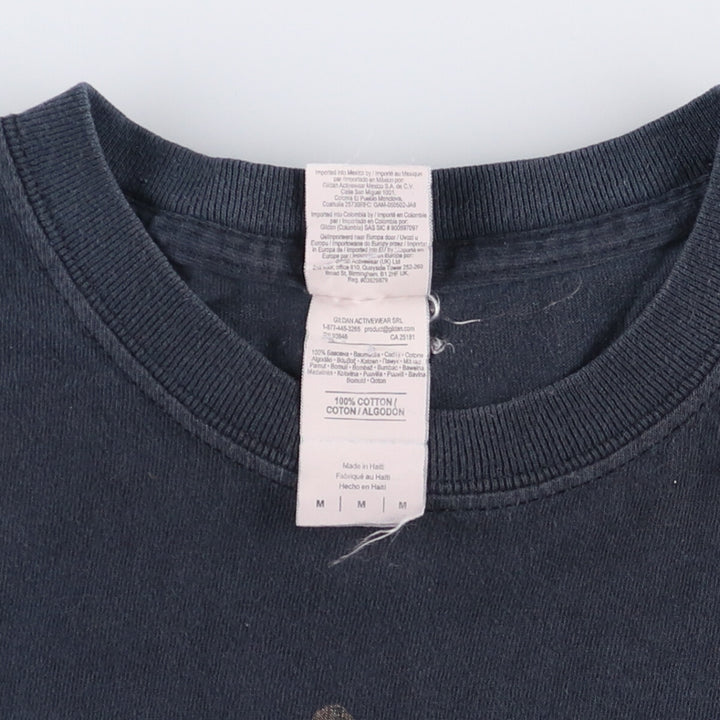 Gildan Slayer Skull Pattern Band T-Shirt, Men's Size Medium cotton black type Vintage Second Hand