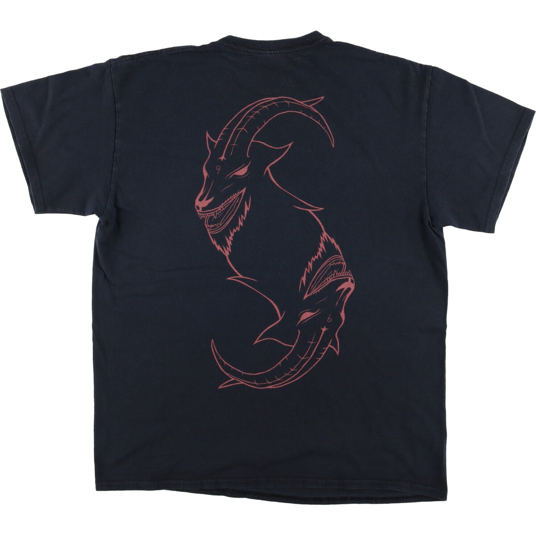 Gildan Slipknot Skull Pattern Band T-Shirt, Men's Size Large cotton black type Vintage Second Hand