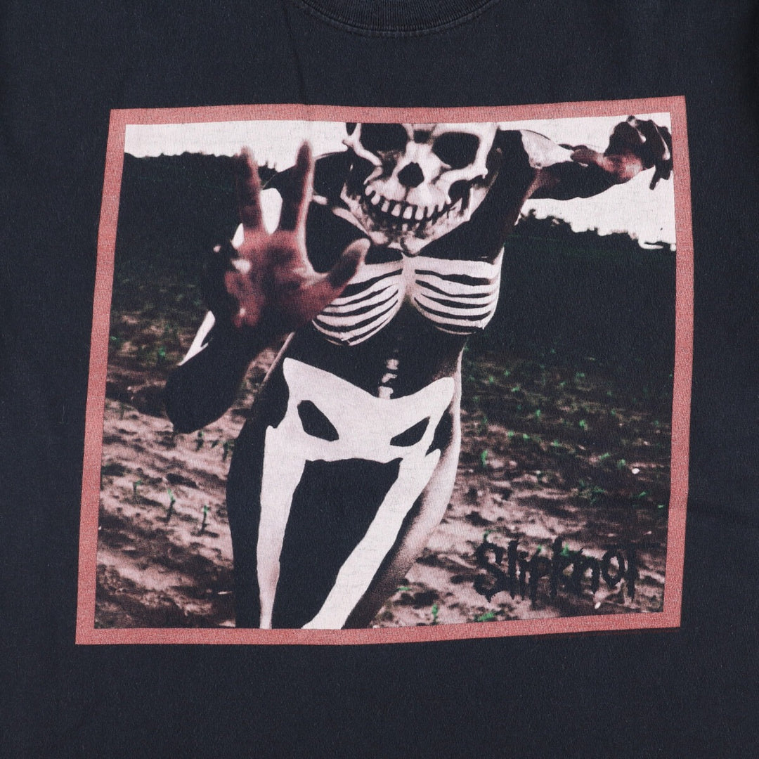 Gildan Slipknot Skull Pattern Band T-Shirt, Men's Size Large cotton black type Vintage Second Hand