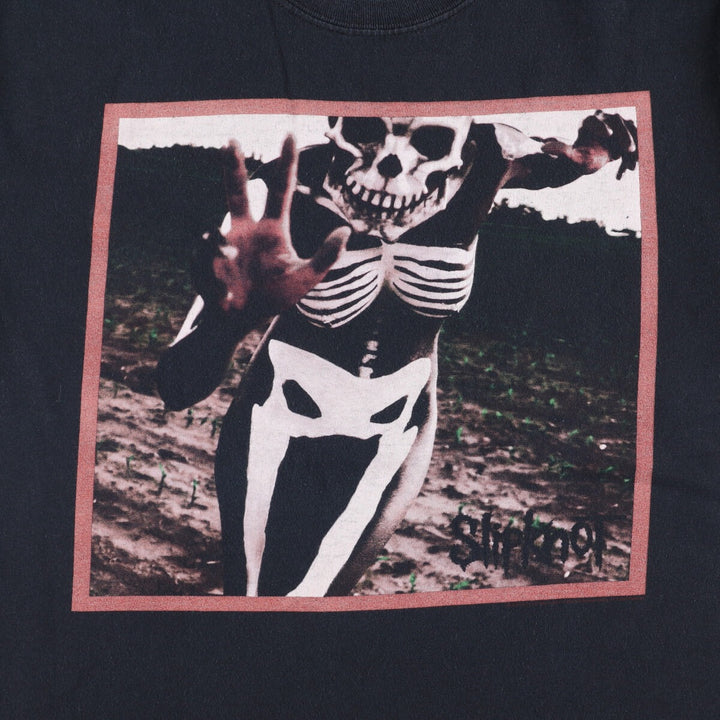 Gildan Slipknot Skull Pattern Band T-Shirt, Men's Size Large cotton black type Vintage Second Hand