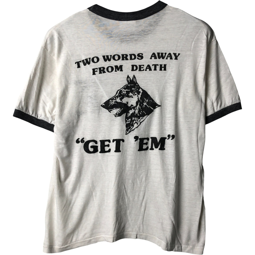 Vintage 80s-90'S STEDMAN Ringer T-shirt, Made in USA, Men's Size L cotton white type Vintage Second Hand
