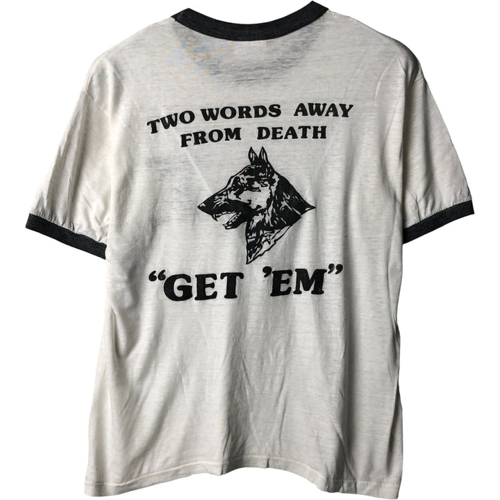 Vintage 80s-90'S STEDMAN Ringer T-shirt, Made in USA, Men's Size L cotton white type Vintage Second Hand