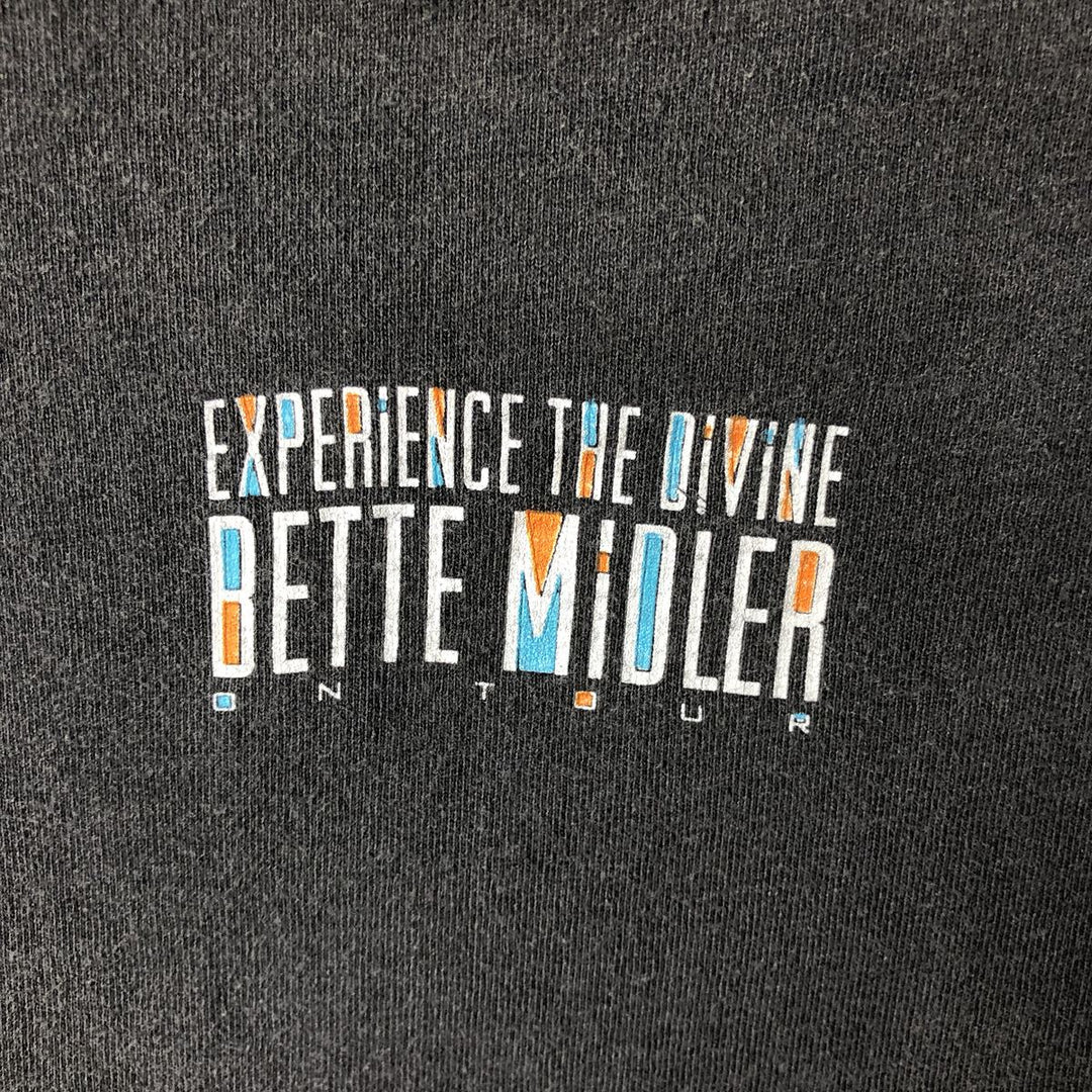 90'S Bette Midler band T-shirt, men's size L unclear black type Vintage Second Hand