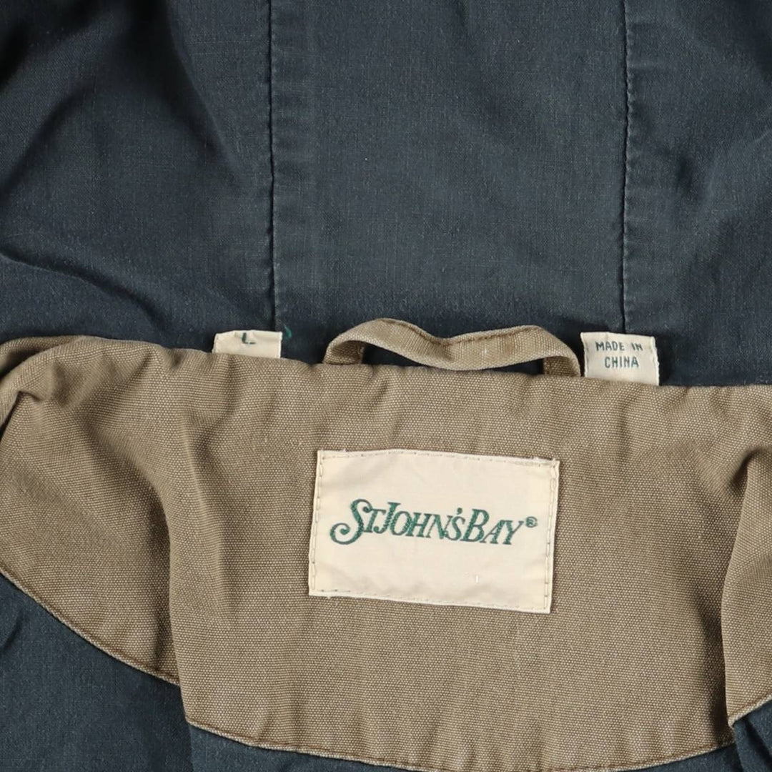 St. John's Bay STJOHN'SBAY Cotton Parka, Men's Size L cotton beige type brown Vintage Second Hand