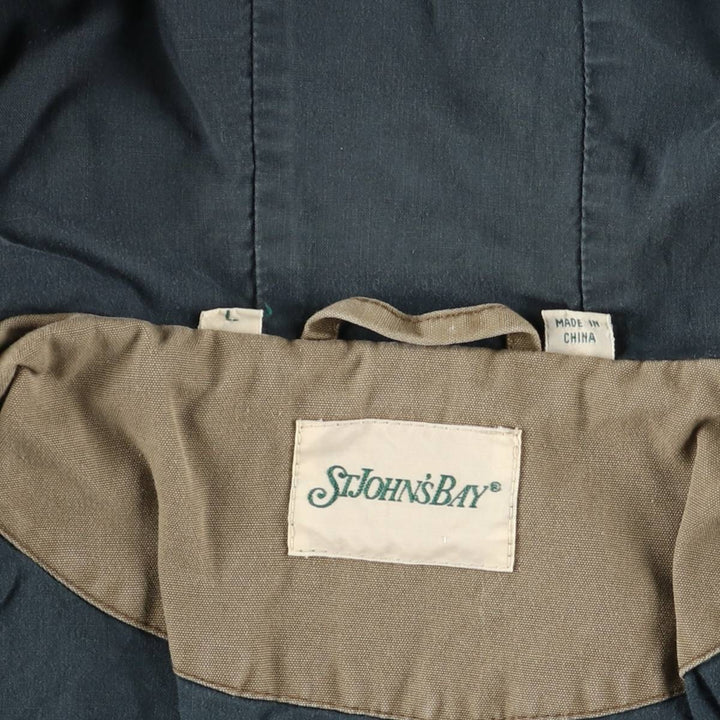 St. John's Bay STJOHN'SBAY Cotton Parka, Men's Size L cotton beige type brown Vintage Second Hand