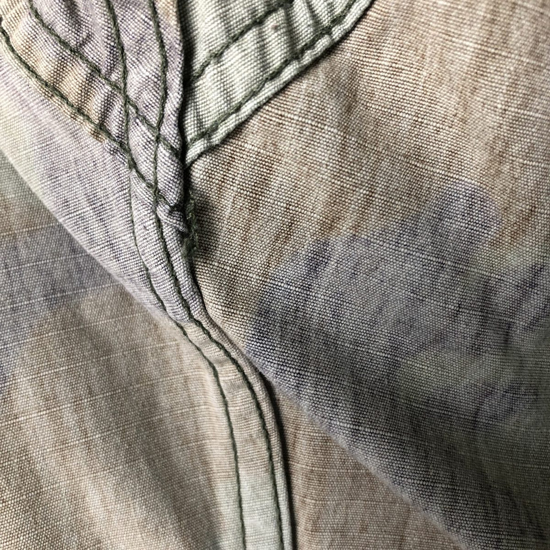90'S US Military Camouflage Pattern Woodland Camo Ripstop BDU Military Jacket Made in USA MEDIUM-SHORT Men's M Nylon Khaki type Vintage Second Hand