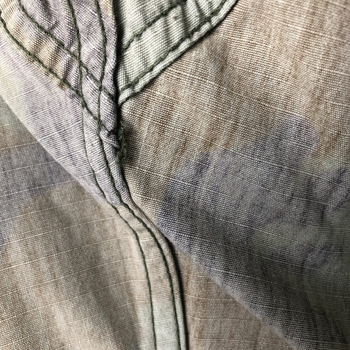 90'S US Military Camouflage Pattern Woodland Camo Ripstop BDU Military Jacket Made in USA MEDIUM-SHORT Men's M Nylon Khaki type Vintage Second Hand