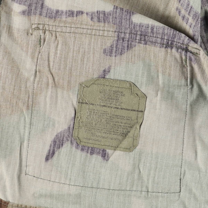 90'S US Military Camouflage Pattern Woodland Camo Patch BDU Ripstop Military Jacket, Made in USA, Medium-Short Nylon Khaki type Vintage Second Hand