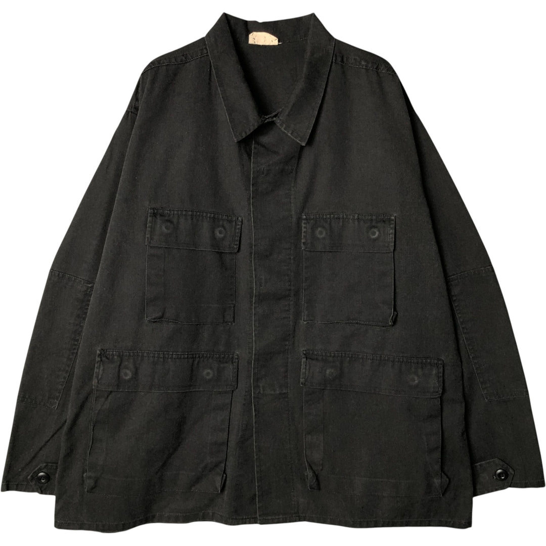 Oversized civilian military jacket, men's size XXXL cotton black type Vintage Second Hand