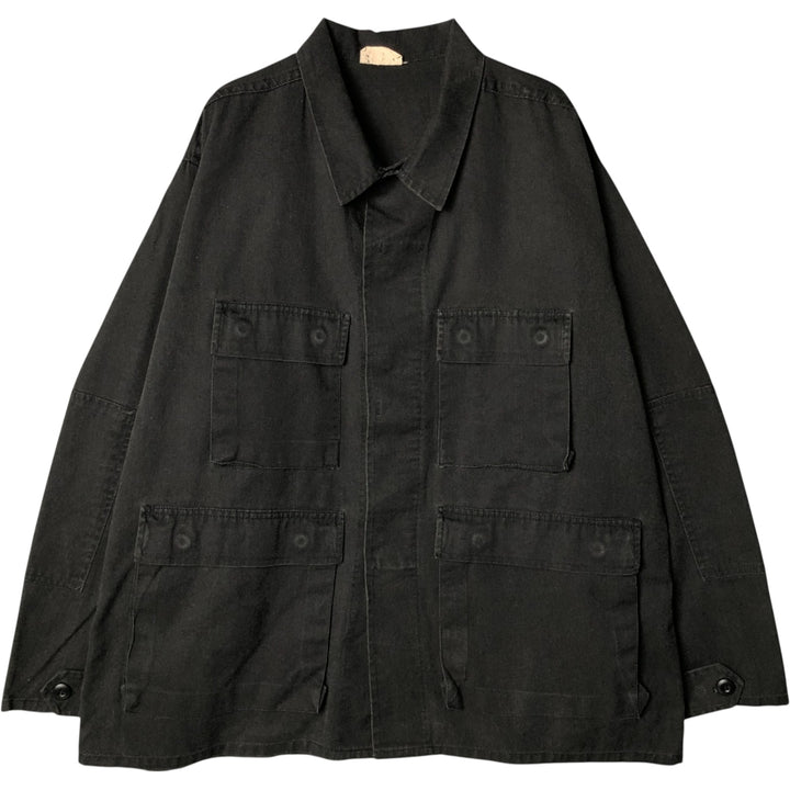 Oversized civilian military jacket, men's size XXXL cotton black type Vintage Second Hand