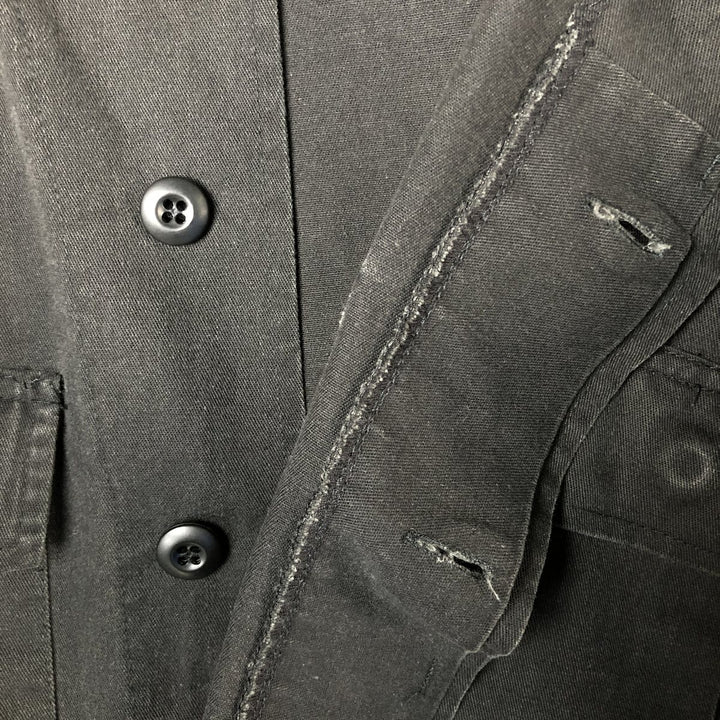 Oversized civilian military jacket, men's size XXXL cotton black type Vintage Second Hand