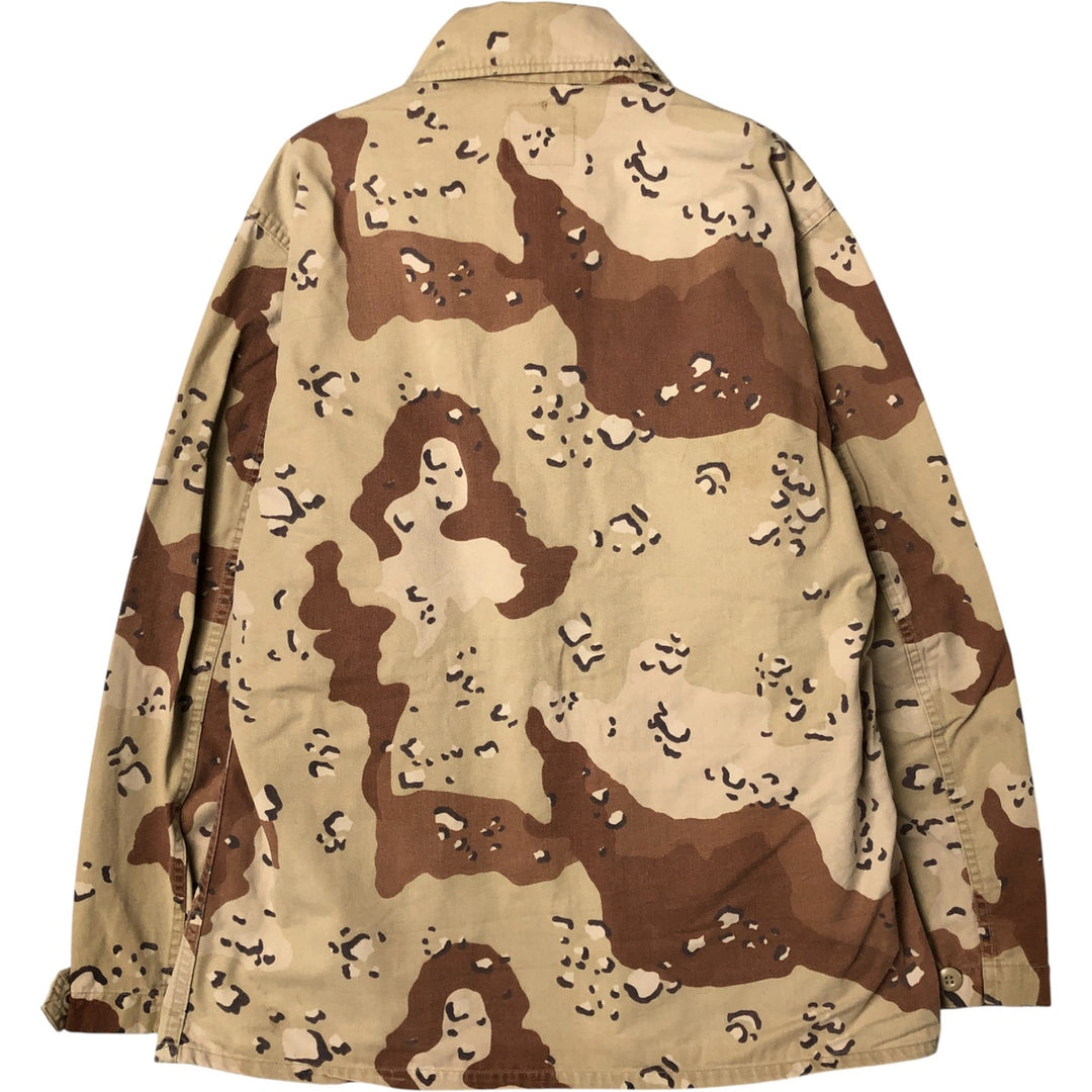 90'S US Military Genuine Camouflage Pattern 6C Desert Chocolate Chip Camo BDU Military Jacket Made in USA Men's M Size Vintage cotton beige type brown Vintage Second Hand