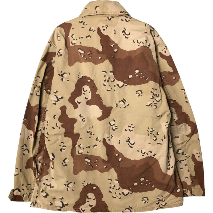 90'S US Military Genuine Camouflage Pattern 6C Desert Chocolate Chip Camo BDU Military Jacket Made in USA Men's M Size Vintage cotton beige type brown Vintage Second Hand