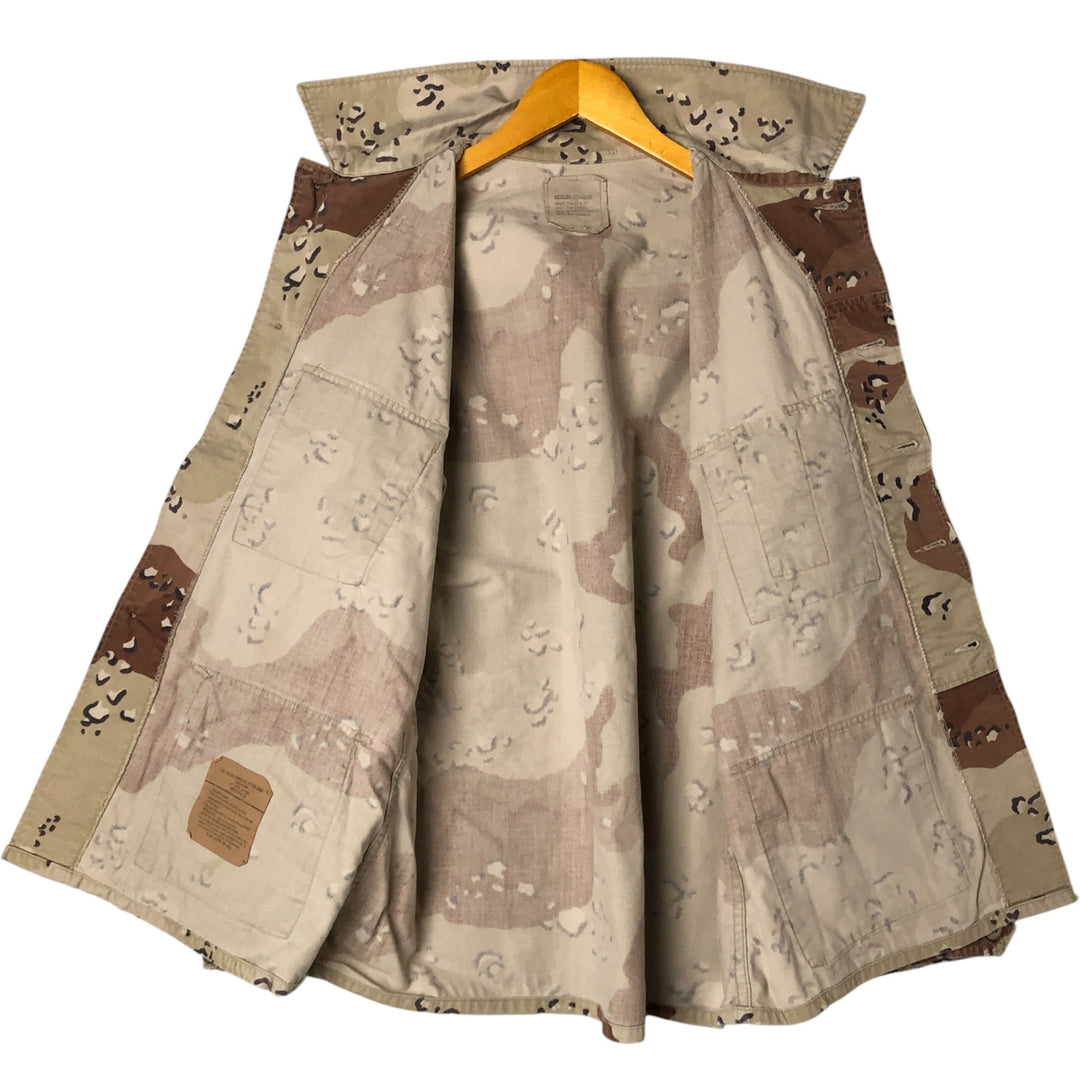 90'S US Military Genuine Camouflage Pattern 6C Desert Chocolate Chip Camo BDU Military Jacket Made in USA Men's M Size Vintage cotton beige type brown Vintage Second Hand