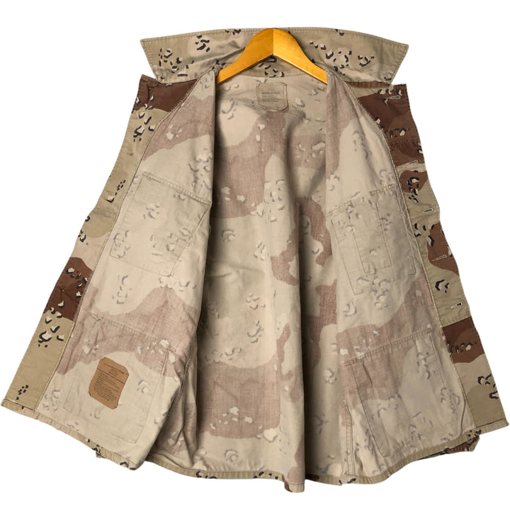 90'S US Military Genuine Camouflage Pattern 6C Desert Chocolate Chip Camo BDU Military Jacket Made in USA Men's M Size Vintage cotton beige type brown Vintage Second Hand