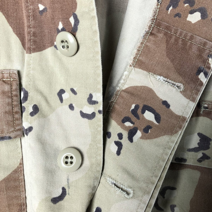 90'S US Military Genuine Camouflage Pattern 6C Desert Chocolate Chip Camo BDU Military Jacket Made in USA Men's M Size Vintage cotton beige type brown Vintage Second Hand