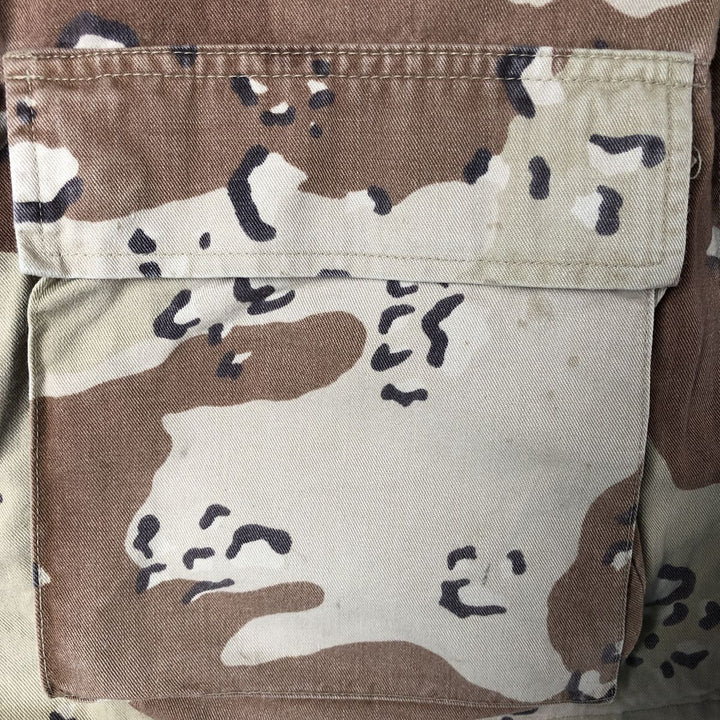 90'S US Military Genuine Camouflage Pattern 6C Desert Chocolate Chip Camo BDU Military Jacket Made in USA Men's M Size Vintage cotton beige type brown Vintage Second Hand