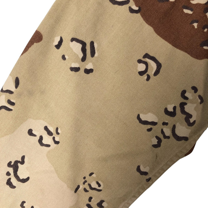 90'S US Military Genuine Camouflage Pattern 6C Desert Chocolate Chip Camo BDU Military Jacket Made in USA Men's M Size Vintage cotton beige type brown Vintage Second Hand