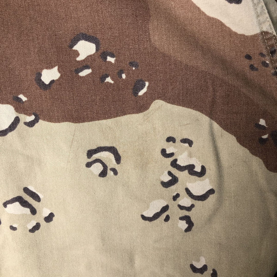 90'S US Military Genuine Camouflage Pattern 6C Desert Chocolate Chip Camo BDU Military Jacket Made in USA Men's M Size Vintage cotton beige type brown Vintage Second Hand