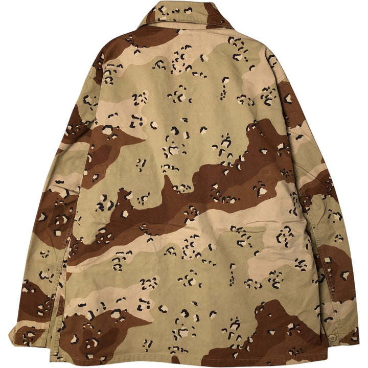 1990'S US Military Camouflage Pattern 6C Desert Chocolate Chip Camo BDU Military Jacket, Made in USA, Men's Size L, Vintage cotton beige type brown Vintage Second Hand