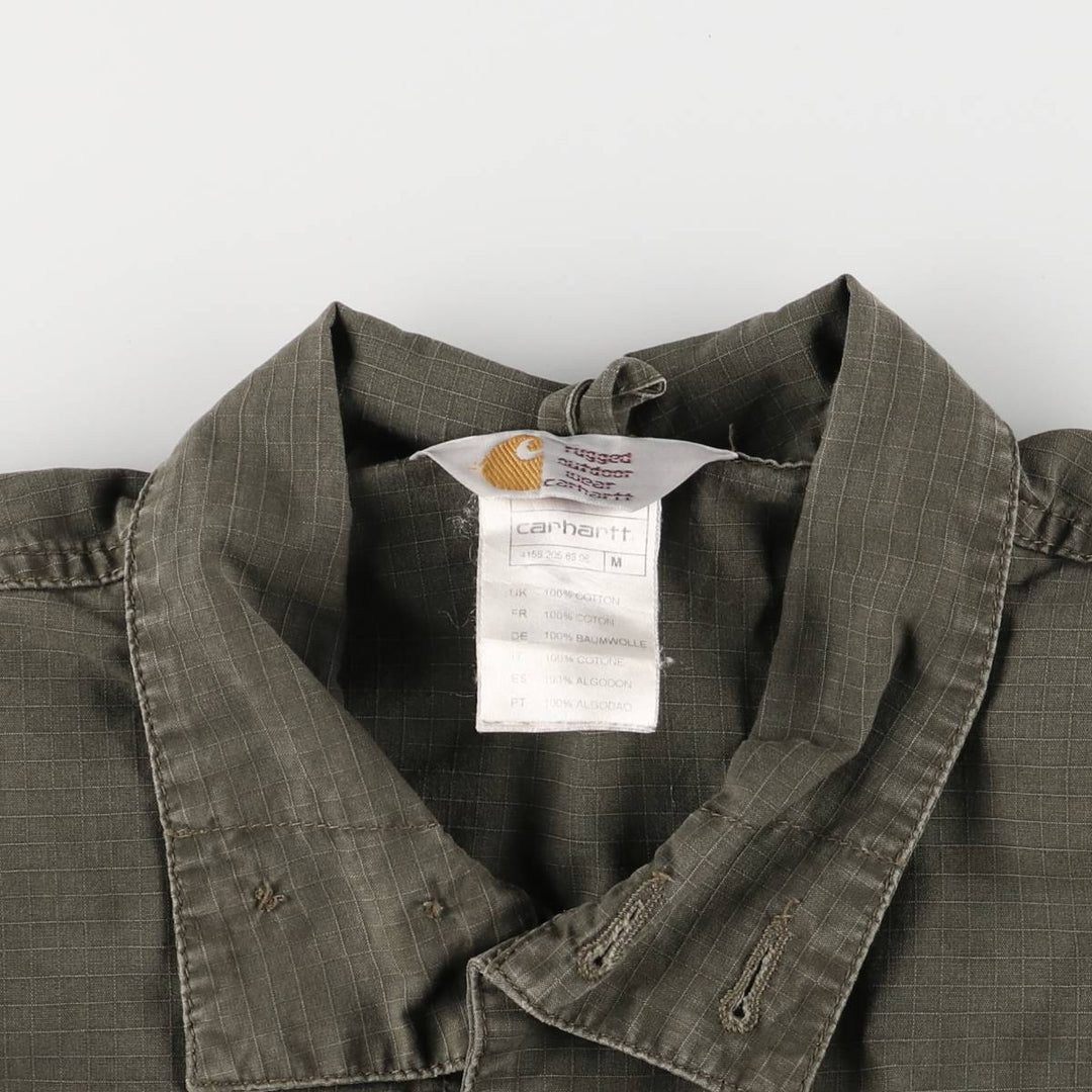 Carhartt Ripstop Stand Collar Military Jacket, Men's Size Medium cotton Khaki type Vintage Second Hand