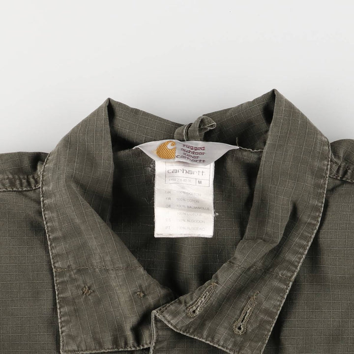 Carhartt Ripstop Stand Collar Military Jacket, Men's Size Medium cotton Khaki type Vintage Second Hand