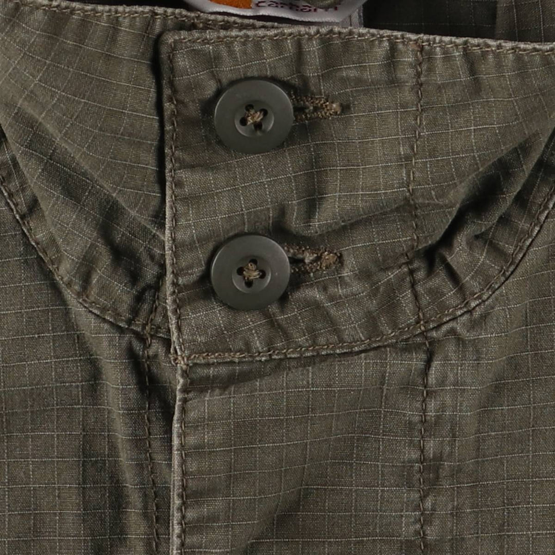 Carhartt Ripstop Stand Collar Military Jacket, Men's Size Medium cotton Khaki type Vintage Second Hand