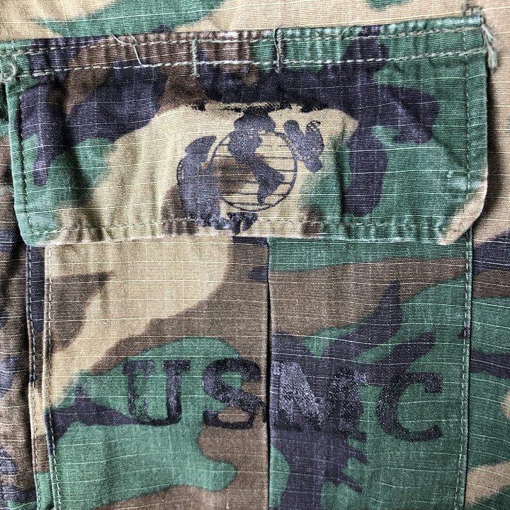 1970'S US Military Woodland Camo Ripstop BDU Military Jacket, Made in USA, Men's Size Small, Vintage cotton Khaki type Vintage Second Hand