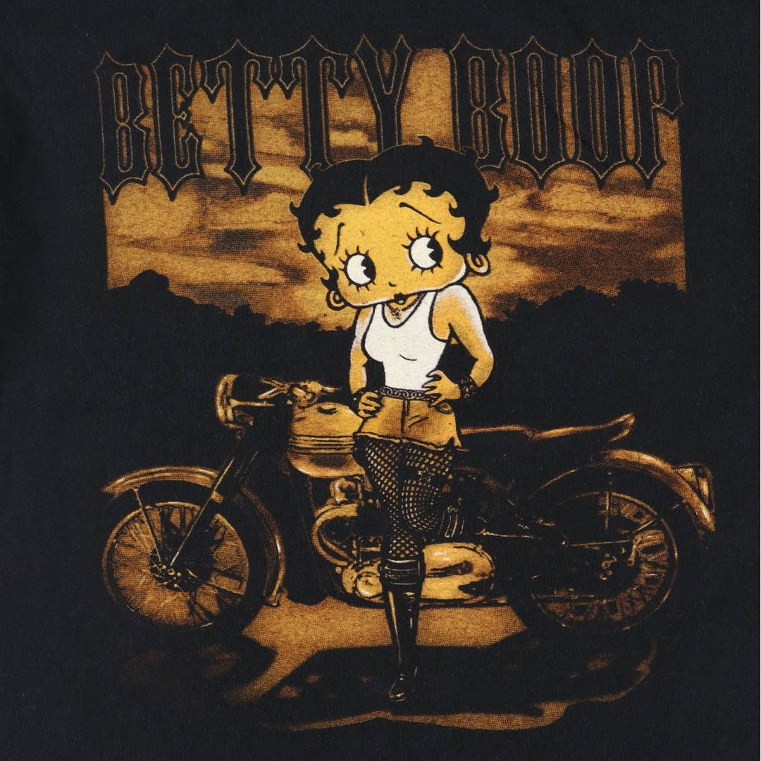 BRISCO BETTY BOOP Betty Boop character print T-shirt, women's size XS cotton black type Vintage Second Hand