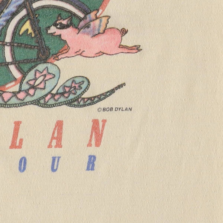 Vintage BOB DYLAN Animal Pattern Band T-Shirt, Women's Size XS unclear Beige type Vintage Second Hand