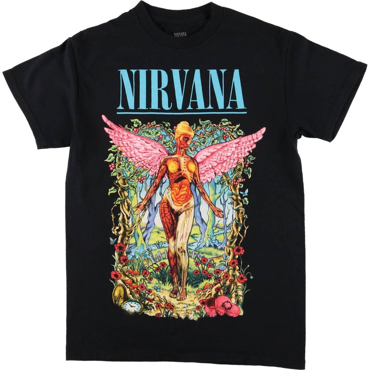 NIRVANA Nirvana Band T-shirt, Band T, Men's S size cotton black type Vintage Second Hand