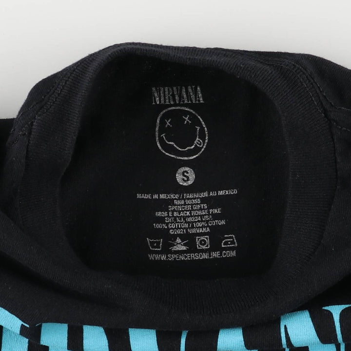 NIRVANA Nirvana Band T-shirt, Band T, Men's S size cotton black type Vintage Second Hand