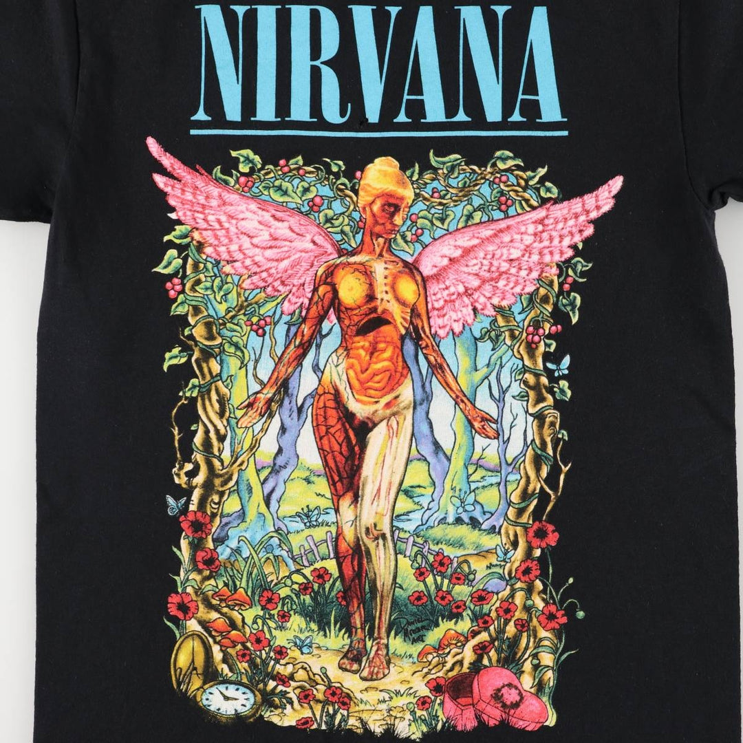 NIRVANA Nirvana Band T-shirt, Band T, Men's S size cotton black type Vintage Second Hand